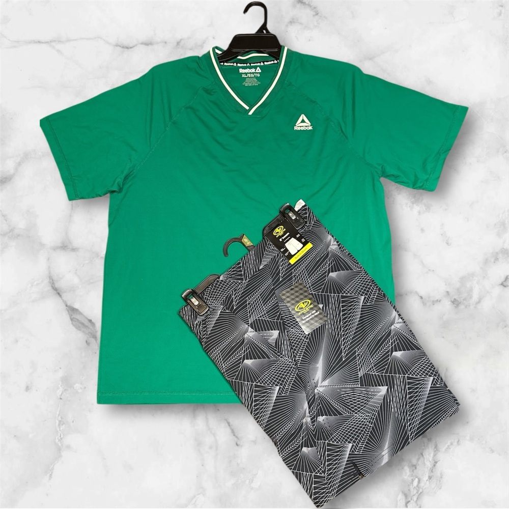 2 Reebok Men's Vibrant Green Tee